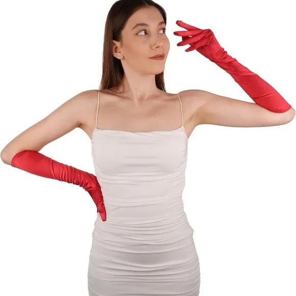Satin Bridal Wedding Gloves, Prom Costume Gloves, Special Satin Gloves for Women